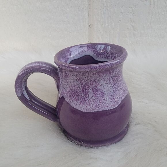 Deneen Pottery Mug Purple Drip Glaze Cup Over Easy Cafe Sanibel Island Florida - Picture 2 of 5